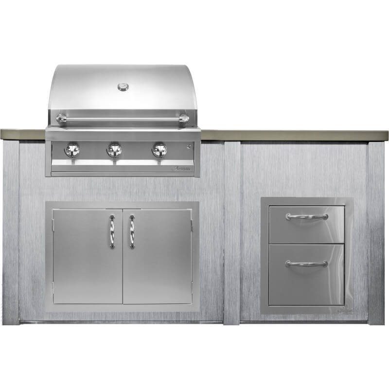 Haven 6 Ft. Outdoor Kitchen Island | American Eagle Grill, Double Door, Double Drawer