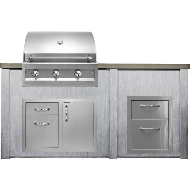 Haven 6 Ft. Outdoor Kitchen Island | American Eagle Grill, Combo, Double Drawer