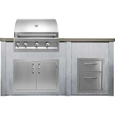 Haven 6 Ft. Outdoor Kitchen Island | Professional Grill, Double Door, Double Drawer