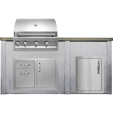 Haven 6 Ft. Outdoor Kitchen Island | Professional Grill, Combo, Left Single Door