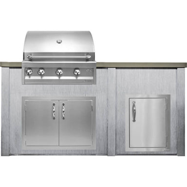 Haven 6 Ft. Outdoor Kitchen Island | Professional Grill, Double Door, Right Single Door