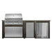 Haven 8 Ft. Outdoor Kitchen Island | Artisan American Eagle Grill & Double Door & Right Side Fridge