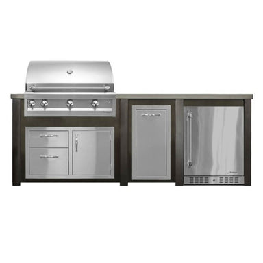 Haven 8 Ft. Outdoor Kitchen Island | Artisan Professional Grill & Combo & Right Side Fridge
