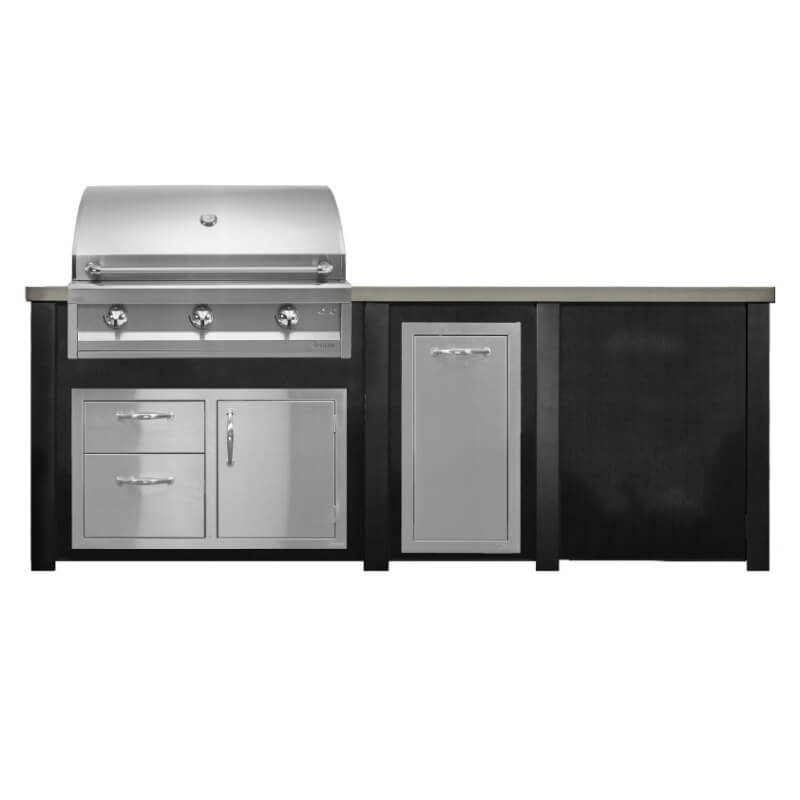 Haven 8 Ft. Outdoor Kitchen Island | American Eagle Grill, Trash Drawer, & Combo