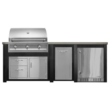 Haven 8 Ft. Outdoor Kitchen Island | Artisan American Eagle Grill & Combo & Right Side Refrigerator