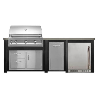 Haven 8 Ft. Outdoor Kitchen Island | Artisan Professional Grill & Combo & Left Side Refrigerator