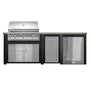 Haven 8 Ft. Outdoor Kitchen Island w/ Artisan 36-Inch Grill, Access Doors, Trash Center & 24-Inch Refrigerator - Brushed Black