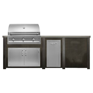 Haven 8 Ft. Outdoor Kitchen Island | American Eagle Grill, Double Door, & Trash Drawer