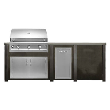 Haven 8 Ft. Outdoor Kitchen Island | Professional Grill, Double Door, & Trash Drawer