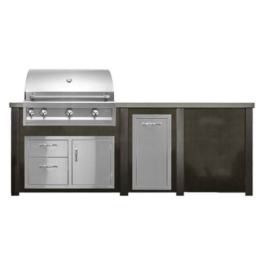 Haven 8 Ft. Outdoor Kitchen Island | Professional Grill, Combo, & Trash Drawer