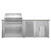 Haven 8 Ft. Outdoor Kitchen Island | Professional Grill, Double Door, Trash Drawer, & Right Side Single Door