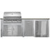 Haven 8 Ft. Outdoor Kitchen Island | American Eagle Grill & Combo & Right Side Fridge