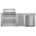 Haven 8 Ft. Outdoor Kitchen Island | American Eagle Grill & Double Door & Right Side Fridge
