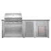 Haven 8 Ft. Outdoor Kitchen Island Professional Grill, Double Door, Trash Drawer, Left Single Door