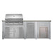 Haven 8 Ft. Outdoor Kitchen Island Artisan Series Grill, Combo, Trash Drawer, Left Single Door