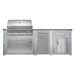 Haven 8 Ft. Outdoor Kitchen Island | American Eagle Grill, Double Door, Trash Drawer, & Right Single Door