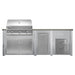 Haven 8 Ft. Outdoor Kitchen Island | Professional Grill, Double Door, Trash Drawer, Double Drawer