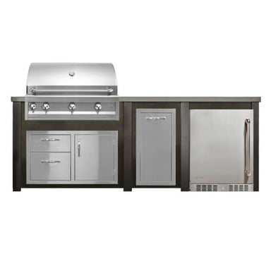 Haven 8 Ft. Outdoor Kitchen Island | Artisan Professional Grill & Combo & Left Side Fridge