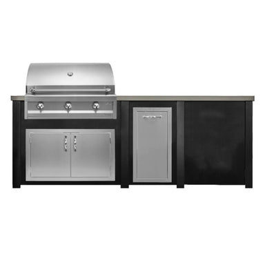 Haven 8 Ft. Outdoor Kitchen Island | Artisan Series 36" Grill, Trash Drawer, & Double Door
