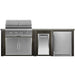 Haven 8 Ft. Outdoor Kitchen | Coyote C-Series, Double Door, Trash Drawer, Azure Reversible Fridge