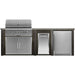 Haven 8 Ft. Outdoor Kitchen | Coyote S-Series, Double Door, Trash Drawer, Azure Reversible Fridge