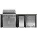 Haven 8 Ft. Outdoor Kitchen | Coyote C-Series, Double Doors, Trash, Coyote Right Hinged Fridge