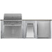 Haven 8 Ft. Outdoor Kitchen | Coyote S-Series, Double Doors, Trash, Azure Reversible Fridge