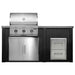 Haven 6 Ft. Outdoor Kitchen Island w/ Coyote SL-Series 30-Inch Grill, Double Access Door & 2 Drawer Cabinet - Brushed Black