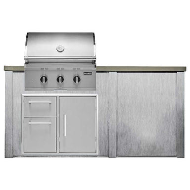 Haven 6 Ft. Outdoor Kitchen Island w/ Coyote SL-Series 30-Inch Grill & 31" Door Drawer Combo - Harbor Gray