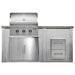 Haven 6 Ft. Outdoor Kitchen Island w/ Coyote SL-Series 30-Inch Grill, Double Access Door & 2 Drawer Cabinet - Harbor Gray