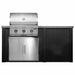 Haven 6 Ft. Outdoor Kitchen Island w/ Coyote 30-Inch Gas Grill & 31-Inch Double Door - Brushed Black