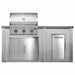 Haven 6 Ft. Outdoor Kitchen Island w/ Coyote 30-Inch Gas Grill, 31-Inch Double Door, & Trash Center - Harbor Gray
