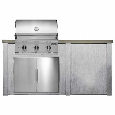 Haven 6 Ft. Outdoor Kitchen Island w/ Coyote 30-Inch Gas Grill & 31-Inch Double Door - Harbor Gray