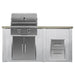 Haven 5.5 Ft. Outdoor Kitchen Island w/ Coyote C-Series 28-Inch Grill, Double Access Door & 2 Drawer Cabinet - Harbor Gray