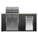 Haven 5.5 Ft. Outdoor Kitchen Island w/ Coyote C-Series 28-Inch Grill, Double Access Door & Trash Center - Brushed Black