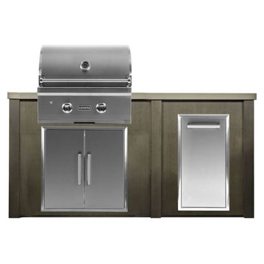 Haven 5.5 Ft. Outdoor Kitchen Island w/ Coyote C-Series 28-Inch Grill, Double Access Door & Trash Center - Antique Bronze