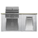 Haven 5.5 Ft. Outdoor Kitchen Island w/ Coyote C-Series 28-Inch Grill, Double Access Door & Trash Center - Harbor Gray