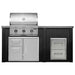 Haven 6 Ft. Outdoor Kitchen Island w/ Coyote C-Series 30-Inch Grill, 31" Dry Pantry & 2 Drawer Cabinet - Brushed Black