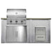 Haven 6 Ft. Outdoor Kitchen Island w/ Coyote C-Series 30-Inch Grill, Double Access Door & 2 Drawer Cabinet - Harbor Gray