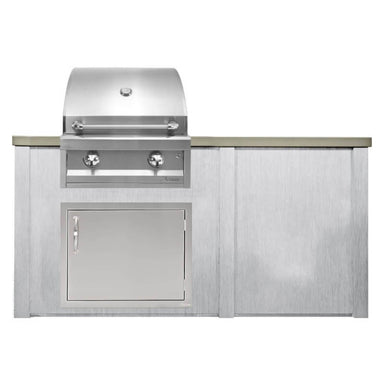 Haven 5.5 Ft. Outdoor Kitchen Island w/ Artisan American Eagle 26-Inch Grill & Single Access Door - Harbor Gray