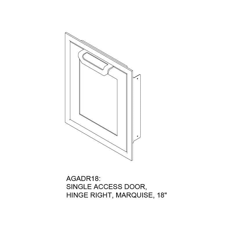 Hestan 18-Inch Single Access Door | Drawing