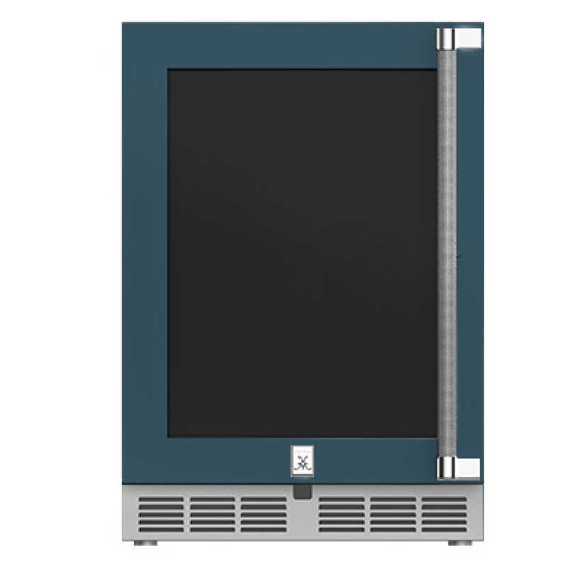 Hestan 24 Inch Glass Door Refrigerator | Left Hinge | Pacific Fog