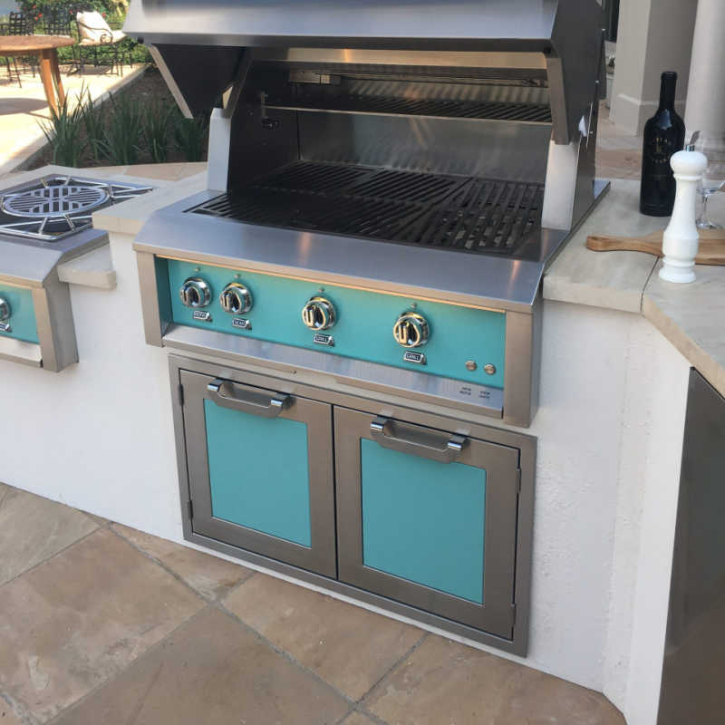 Hestan 36-Inch Double Doors | Shown Under Grill