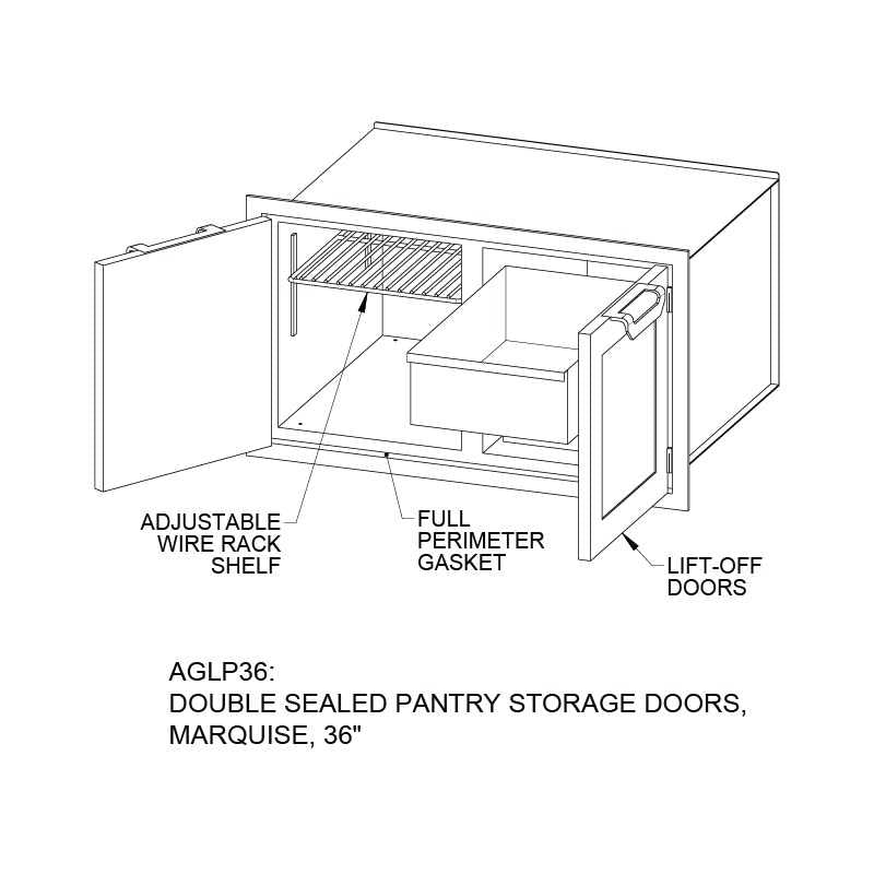 Hestan Dry Pantry Storage | Line Drawing