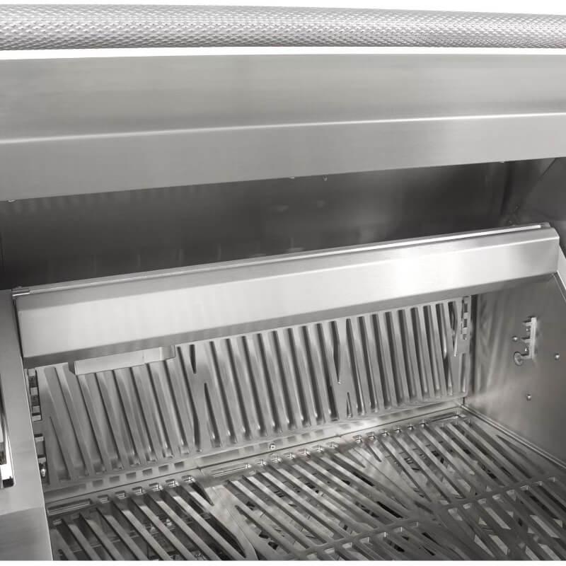Hestan 36-Inch Grill With Sear Burner And Rotisserie - Warming Rack Stowed Away