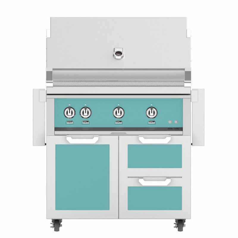 Hestan 36-Inch Gas Grill On Double Drawer & Door Tower Cart | Bora Bora