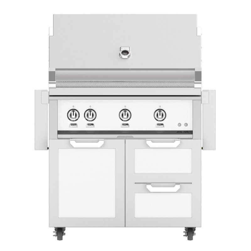 Hestan 36-Inch Gas Grill On Double Drawer & Door Tower Cart | Froth