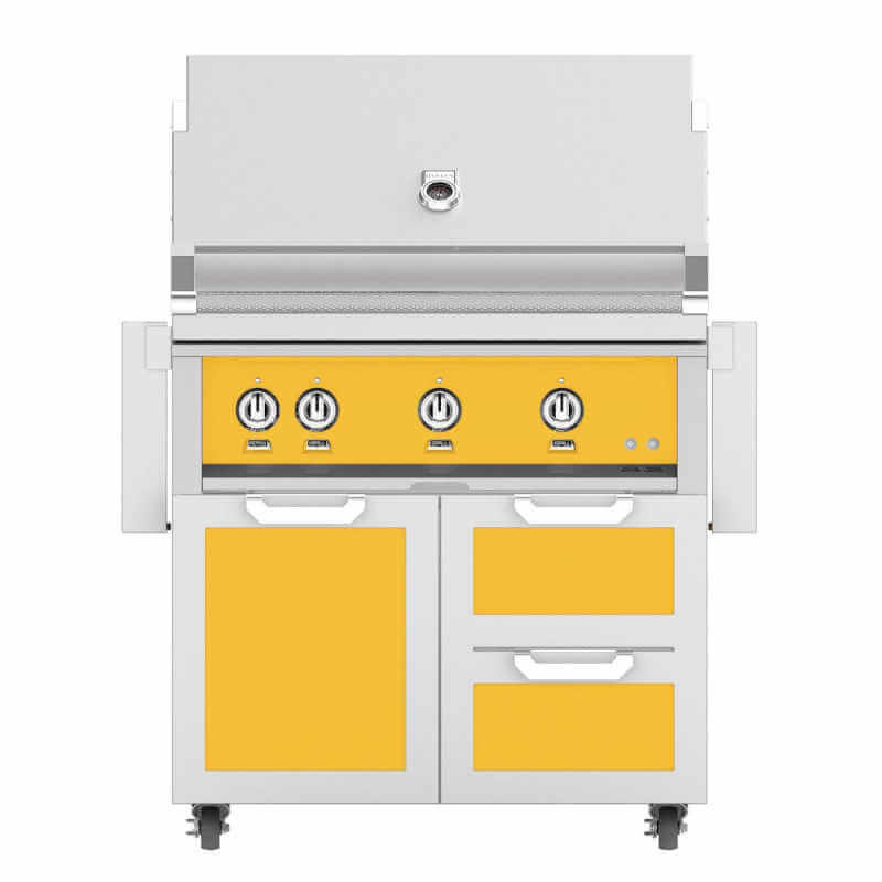 Hestan 36-Inch Gas Grill On Double Drawer & Door Tower Cart | Sol