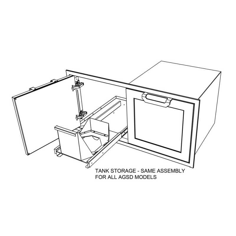 Hestan Propane Tank/Trash Drawer Combo | Line Drawing
