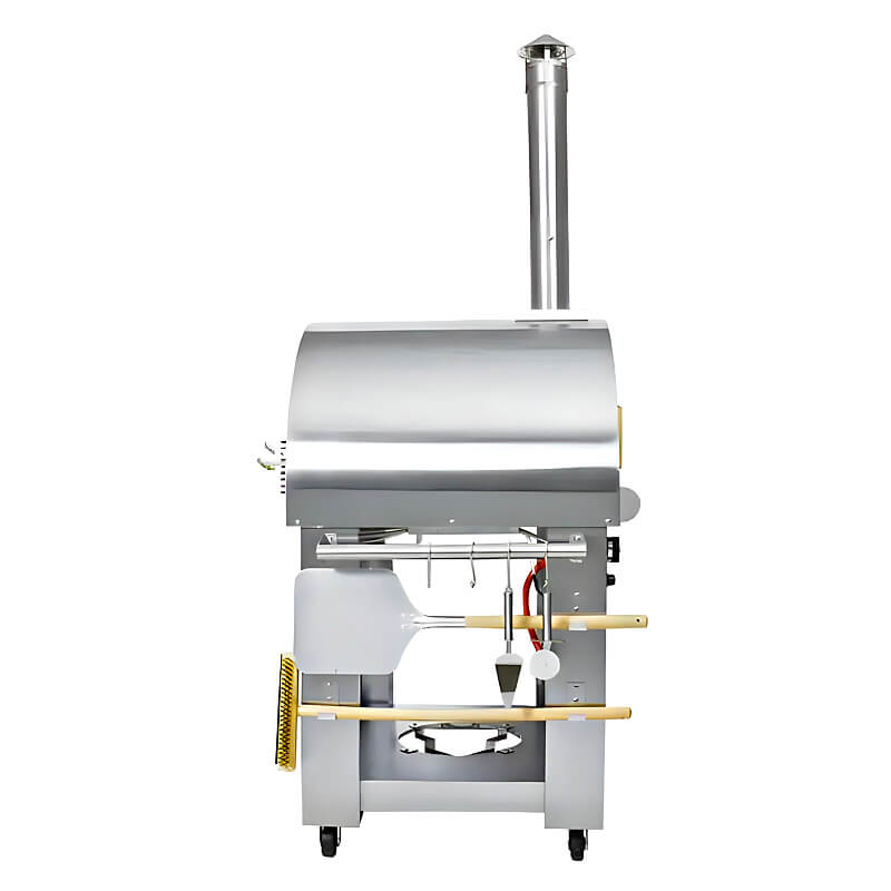 Kokomo Grills 32 Inch Dual Fuel Stainless Steel Pizza Oven | Pizza Tool Rack on Side